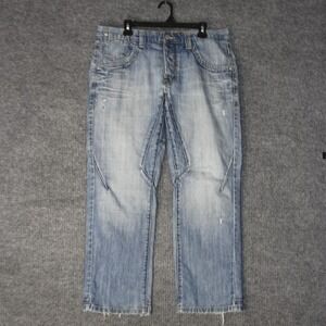 Vintage UFO Jeans Mens 38 Blue Baggy Streetwear Y2K Skate Denim